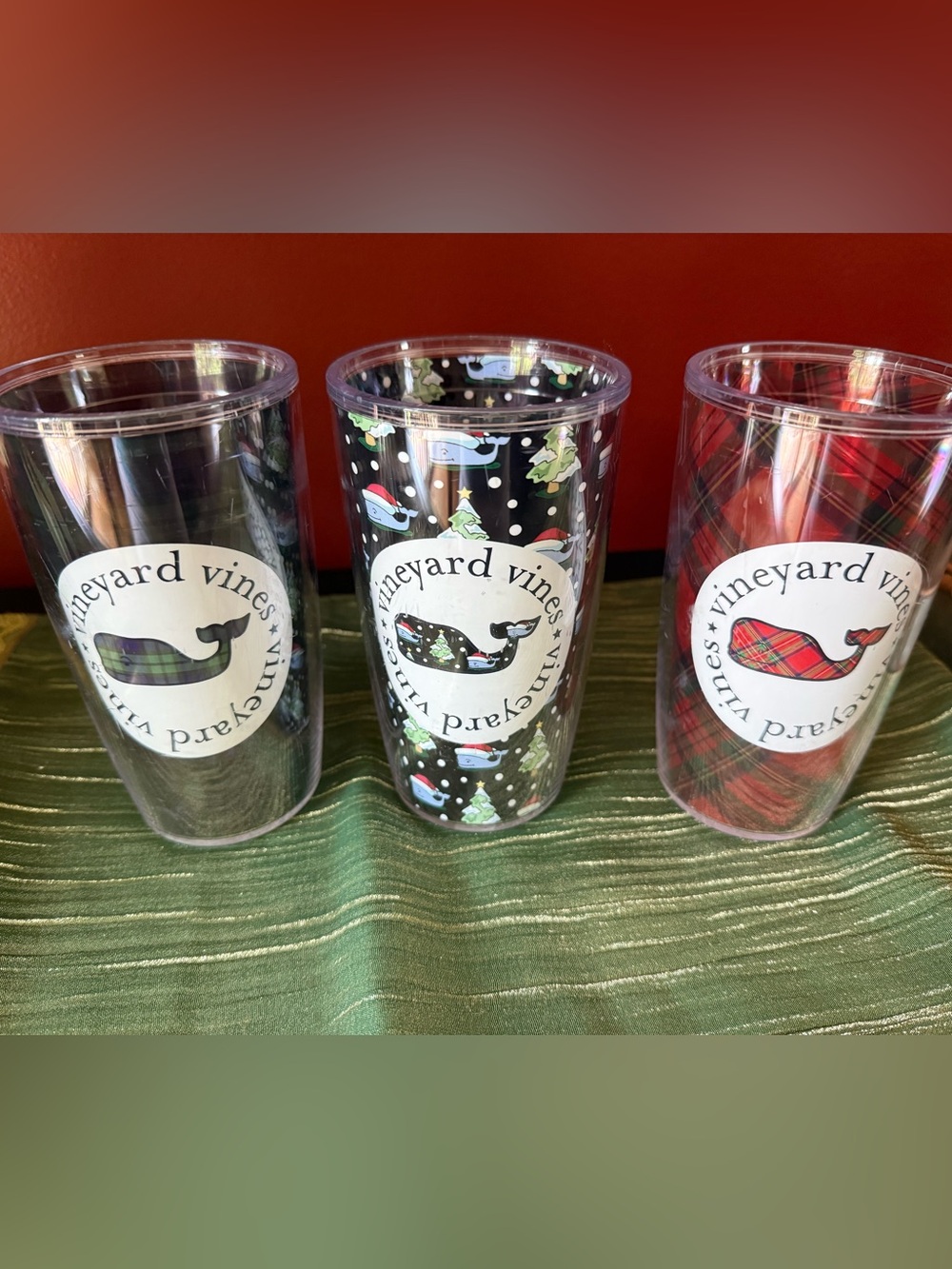 Trio of Vineyard Vines Holiday Tervis Tumblers
